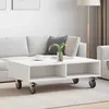 Image de VIDAXL Table dappoint rectangulaire sur roulettes blanche 90 x 50 x 30 cm