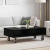 Image de Table dappoint - VIDAXL - 90 x 50 x 30 cm - Chêne noir - 4 roulettes (2 verrouillables) - Bois dingénierie