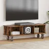 Image de Meuble TV - VIDAXL - 100 x 35 x 35 cm - Bois dingénierie - Chêne fumé - Rangements & gestion câbles
