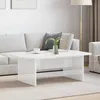 Image de VidaXL Table basse rectangulaire blanche brillante 93 x 53 x 33 cm - Bois dingénierie