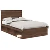 Image de Cadre de lit moderne en pin massif - vidaXL - Chêne brun - 200x123x100 cm - 120x190 cm - Cadre à lattes - Durable