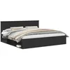 Image de Cadre de lit moderne - vidaXL - 200x200 cm - Noir - Pin massif - Bois dingénierie - Base à lattes fixes - Durable