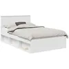 Image de Cadre de lit moderne - vidaXL - 120x200 cm - Blanc - Pin massif - Bois dingénierie - Base à lattes - Durable