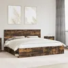 Image de vidaXL Cadre de lit Chêne fumé 200 x 200 cm Bois de pin massif 3410969