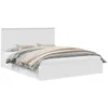Image de Lit de rangement moderne - vidaXL - 160x200 cm - Blanc - Bois dingénierie - Tiroirs intégrés - Facile à assembler
