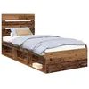 Image de Cadre de lit en bois - vidaXL - Pin massif - 90x200 cm - Bois ancien - 206x93x100 cm - Cadre à lattes