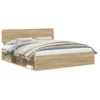 Image de Cadre de lit moderne - vidaXL - 180x200 cm - Chêne Sonoma - Pin massif - Bois dingénierie - 206x183x90 cm