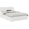 Image de Cadre de lit avec tiroir - vidaXL - Blanc - 140x190 cm - Bois dingénierie - Design moderne - Tiroirs intégrés
