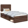 Image de Cadre de lit avec tête de lit - vidaXL - Chêne brun - Pin massif - 90x190 cm - Style moderne - Construction durable