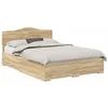 Image de Cadre de lit avec rangement - vidaXL - Chêne Sonoma - Bois dingénierie - 203x153x90 cm - Taille king britannique
