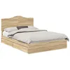 Image de Lit de rangement en bois dingénierie - vidaXL - Chêne Sonoma - 140x190 cm - Tiroirs intégrés - Cadre à lattes