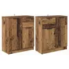 Image de Buffet en bois dingénierie - vidaXL - 60x30x70 cm - Bois ancien - Tiroirs coulissants - 4 portes - Assemblage facile