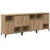 Image de Buffet en bois dingénierie - vidaXL - Chêne artisanal - 60x35x70 cm - 6 portes - Pieds en métal - Facile à nettoyer