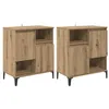 Image de Buffet en bois dingénierie - vidaXL - Chêne artisanal - 60x35x70 cm - 4 portes - Lot de 2 - Pieds en métal