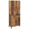 Image de Armoire haute en bois dingénierie - vidaXL - Bois vieilli - 695 x 34 x 180 cm - Tiroir intégré - 2 portes