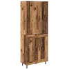 Image de Buffet haut moderne - vidaXL - Bois ancien - 695 x 34 x 180 cm - Bois aggloméré et verre - 4 portes