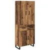Image de Buffet haut moderne - vidaXL - Bois ancien - 695 x 34 x 180 cm - Bois aggloméré et verre - Avec tiroir - 4 portes