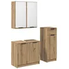 Image de Ensemble de mobilier de salle de bain - vidaXL - Chêne artisanal - Bois dingénierie - 3 pièces - Rangement efficace