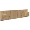 Image de Tête de lit avec armoire - vidaXL - Chêne artisanal - Bois dingénierie - 297x32 5x80 cm - Grand espace de rangement