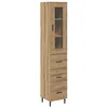 Image de Haut de buffet en bois - vidaXL - Chêne artisanal - 34 5x34x180 cm - Avec tiroir - Avec porte à charnières