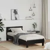 Image de Cadre de lit moderne - vidaXL - Chêne Noir - Bois dingénierie - 193x80x70 cm - Cadre à lattes - Tête de lit intégrée