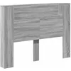 Image de Tête de lit moderne avec LED - vidaXL - Gris Sonoma - Bois dingénierie - 140x165x1035 cm - Éclairage LED multicolore