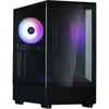 Image de Boîtier PC Mini Tour sans alim - ZALMAN P10 (Noir) - Micro ATX/Mini-ITX - 1x120mm A-RGB - USB-C/3.0/HD Audio - Verre trempé