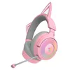 Image de Casque sans fil - RAZER - Kraken Kitty V3 Pro - Couleur rose - Ultra léger - Confort optimal