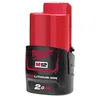 Image de Batterie MILWAUKEE 12 V Li-Ion M12B2-4932430064 - Autonomie 2h - Puissance de démarrage 8A