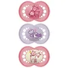 Image de MAM Original 18+ mois   Sucettes Jour & Nuit en silicone x3 - Coloris Rose