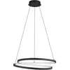 Image de Suspension luminaire LED Eglo Ruotale lustre cercle métal noir et plastique blanc