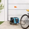 Image de vidaXL Remorque de vélo pour animaux de compagnie bleu et gris 93869