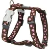 Image de Harnais pour Chien - RED DINGO - Marron Pois Rose - Réglable 45-69 cm - Nylon Résistant - 20 mm