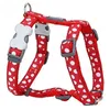 Image de Harnais pour chien - Red Dingo - Rouge pois blanc - 45-69 cm - Ajustable - Haute qualité