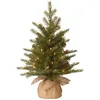Image de Mini sapin de Noël artificiel pré-éclairé « Feel Real » vert épicéa nordique lumières blanches comprend une base en toile de j1