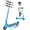 Image de Trottinette Electrique Bleu Écran LED Lumières Néons Colorés 15 Km/h Hauteur Et Vitesse Réglables Cadeau Pour Enfants 6-12 Ans