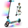 Image de Trottinette électrique Enfants Avec Absorption Des Chocs - 130W- 14 Km/h- 8Km - Pliable - écran LCD - Lumière de pédale - Bleu Ciel