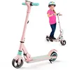 Image de Trottinette Electrique Rose Enfant 6 a 16 Ans Portée de 7 Km Écran LED Pliable Trottinettes électriques 130W à Freins Doubles