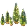 Image de Lot de 5 Petits Sapins de Noël Avec Lumières Mini Décorations de Table Pour Sapin de Noël Sapin de Noël Miniature de Bureau