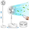 Image de Ventilateur sur Pied Portable Silencieux 9 Noir Ventilateurs 7200mAh USB Rechargeable Pliable FansBlanc