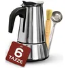 Image de Cafetière italienne - MONMECD - 6 Tasses - Induction - Acier Inoxydable - Espresso - Argent