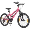 Image de VANKEL Vélo Enfant 20 Pouces   Vélo de Montagne Garçon/Fille 6 à 10 Ans   Frein V-Brake Monovitesse   Rose Sport