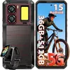 Image de OUKITEL WP300 5G Smartphone Robuste Android 15 - 36Go+512Go 16000mAh 6.8 120Hz 108MP Phare Avant 370lm/Montre avec Écran Rouge