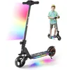 Image de Trottinette électrique pour Enfants Et Adolescents 6-14 Ans - EROLLERRUN - Néons colorés - 130W - Pliable - écran LCD - Noir