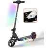 Image de Trottinette électrique Enfants Avec Amortisseurs- Néons colorés - 130W - Pliable Scooter - écran LCD - aux 6-12 ans - Noir