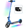 Image de Trottinette électrique Enfants Avec Amortisseurs- Néons colorés - 130W - Pliable Scooter - écran LCD - aux 6-12 ans - Bleu