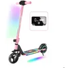 Image de Trottinette électrique Enfants Avec Amortisseurs- Néons colorés - 130W - Pliable Scooter - écran LCD - aux 6-12 ans - Rose