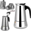 Image de Cafetière italienne Moka Pot 9 tasses en acier inoxydable compatible induction compatible avec tous les types 450 ml