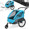 Image de SEPNINE Remorque Velo Enfant et Poussette 2 en 1 avec Suspension remorque de Velo pour 1 à 2 Enfants Pliable  Bleu 