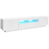 Image de Meuble TV LED Blanc 180x35x40 cm - Design Contemporain - Porte(s) et tiroir(s)